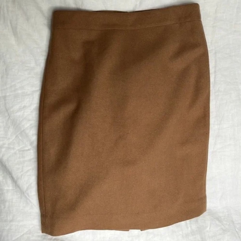 J. Crew No. 2 Pencil Wool Skirt Camel Tan Size 2